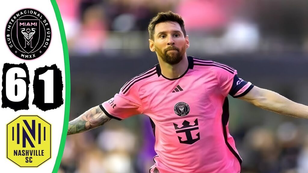 ملخص مباراة انتر ميامي وناشفيل اليوم 6-1 - هاتريك ميسي اليوم - اهداف مباراة انتر ميامي وناشفيل