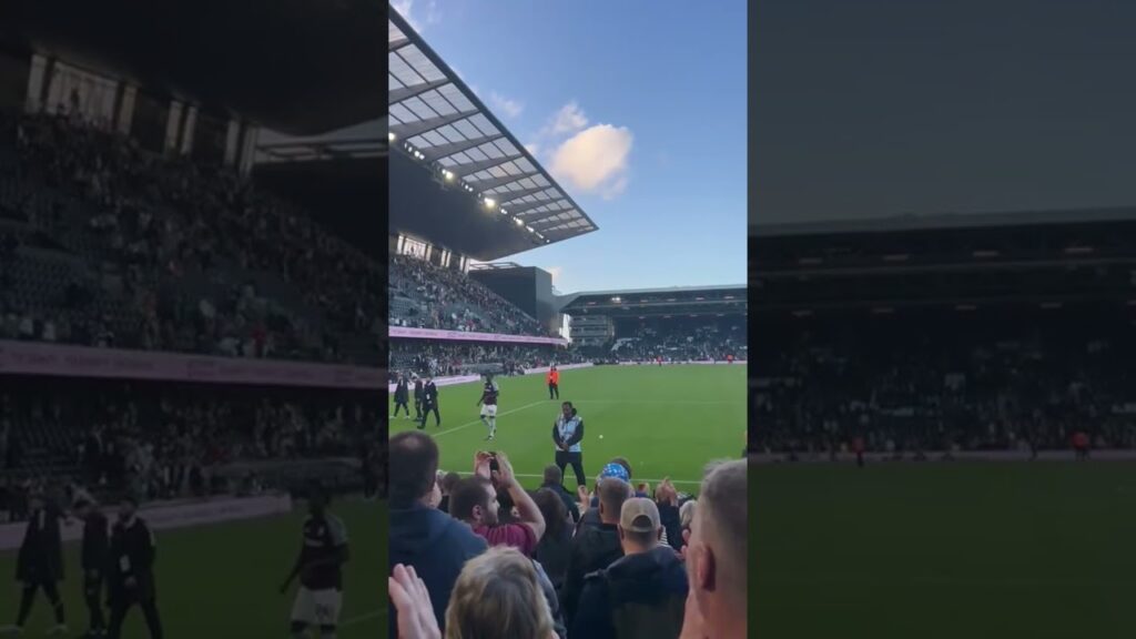 Amadou Onana scenes at Full time after Aston Villa beat Fulham 3-1 in the Premier League #avfc