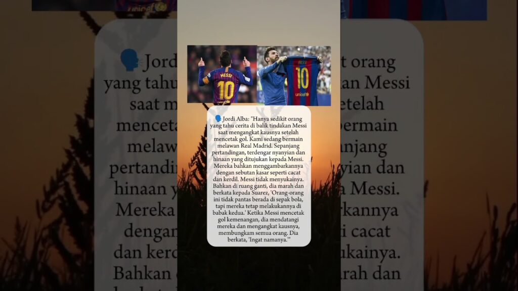 Jordi Alba: Not many people know why Messi lifts his shirt after scoring a goal #messi #goat