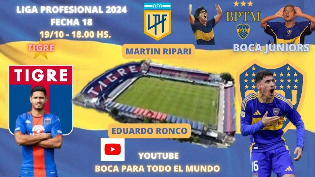 TIGRE - BOCA, en vivo (Relata Martin Ripari, comenta Eduardo Ronco)