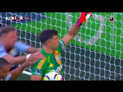 Emiliano Martínez saves Andreas Pereira penalty, Fulham vs Aston Villa (1-1) Goals and Highlights 24
