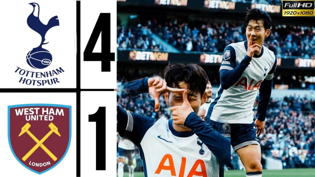⚪ Tottenham Vs West Ham (4:1) extended highlights | son heungmin Goal | premier league 2024/25