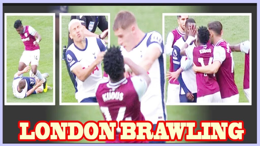 "West Ham's Mohammed Kudus Sent Off After Brawl: Knocks Out Richarlison in Heated Derby!"
