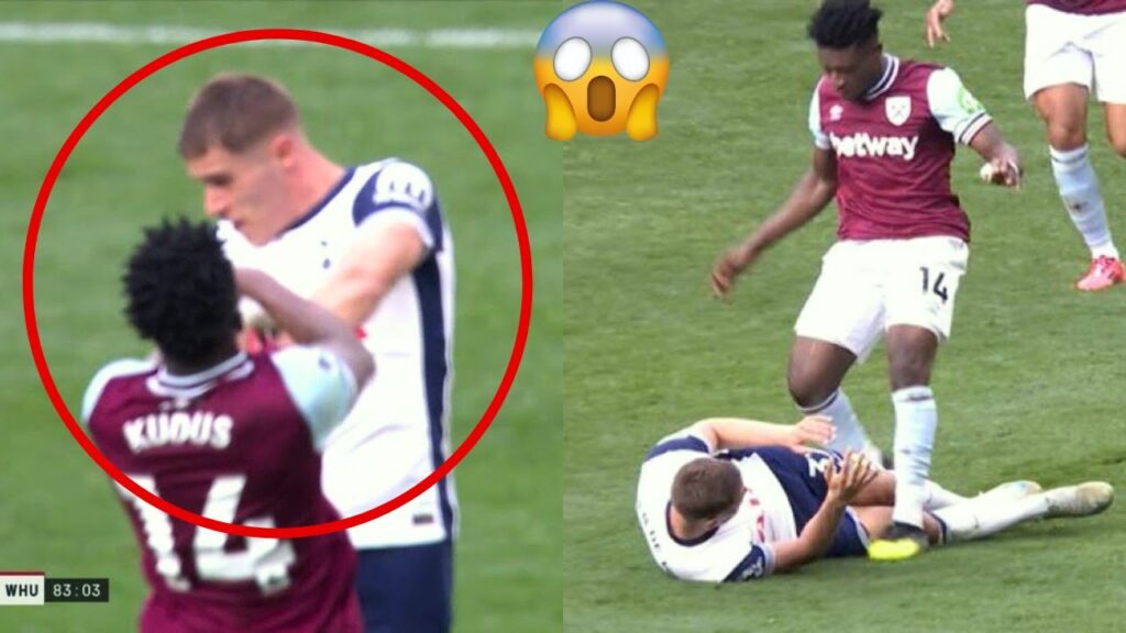 Mohammed Kudus Red Card vs Tottenham Hotspur 🟥 | Kudus Sent Off | Kudus Slapping Mickey van de Ven