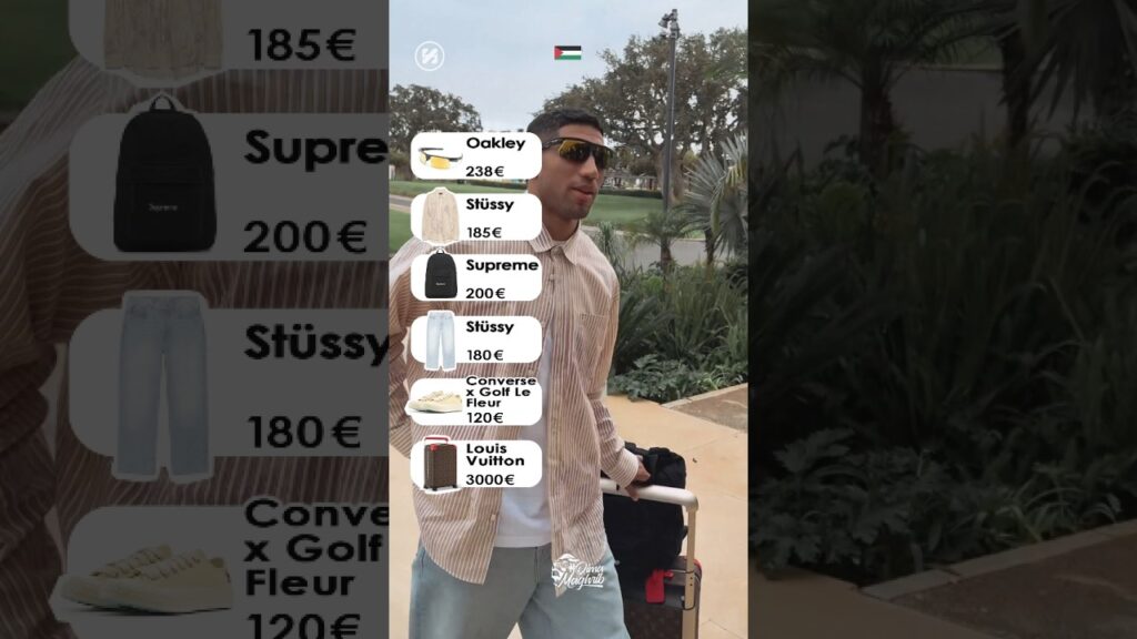 Arround 3923€ On Achraf Hakimi 🤑 #achraf_hakimi #hakimi #psg #footballnews #fashiontrends #foryou