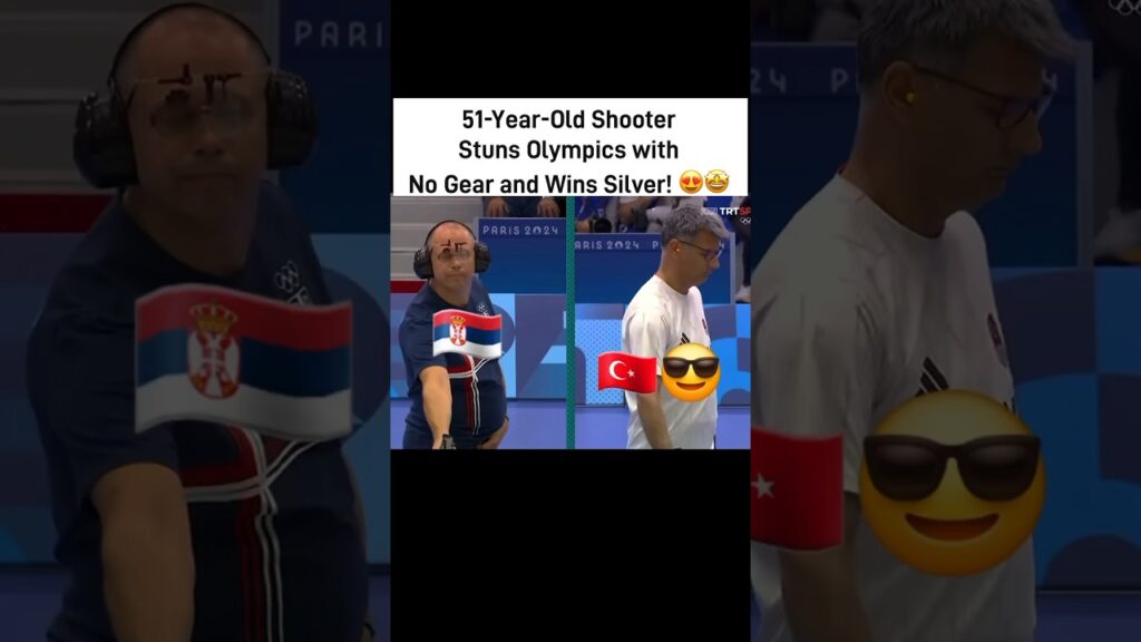 51 Year😍Shooter with No Gear & Wins Silver! #YusufDikec #Olympics2024 #SilverMedal #TurkishShooter