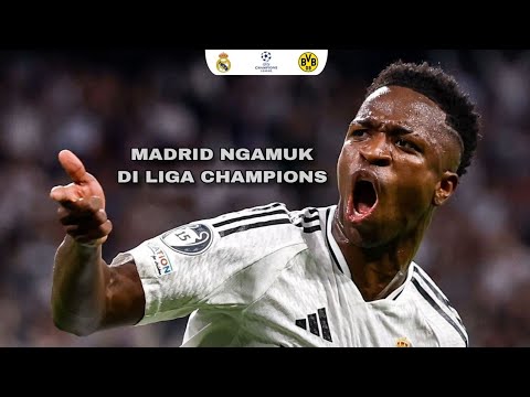 REAL MADRID NGAMUK KE BORUSSIA DORTMUND! VINI JR HAT-TRICK