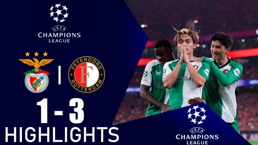 Ayase Ueda Goal | Benfica vs Feyenoord 1-3 Highlights | Champions League 2024/25
