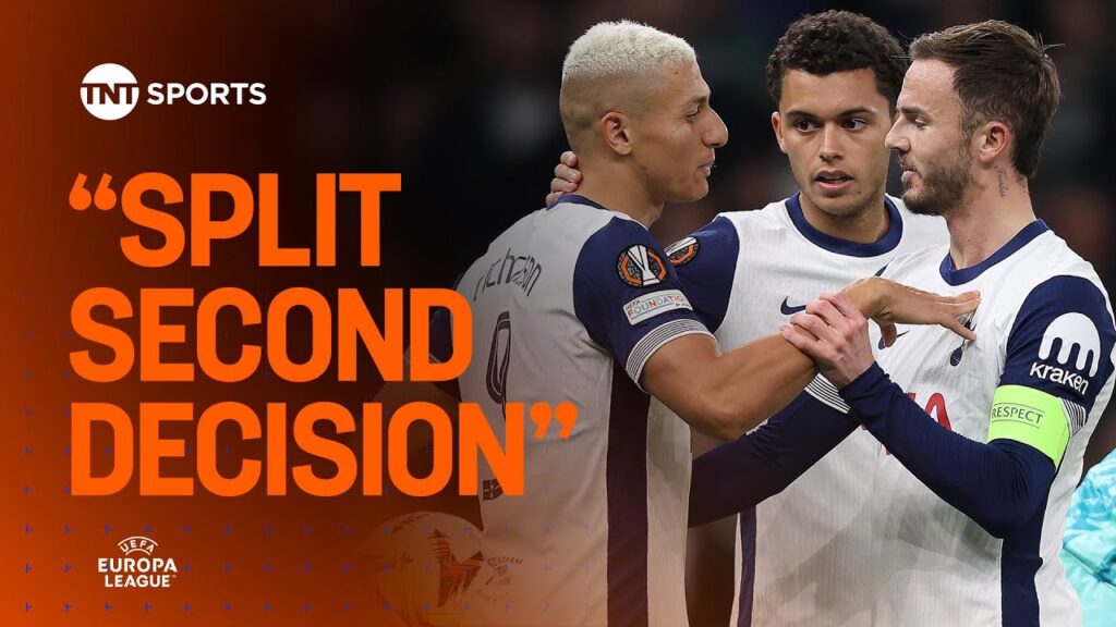 Tottenham's James Maddison discusses his penalty disagreement with Richarlison 👀 #UEL