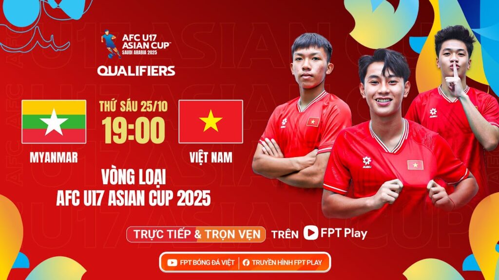🔴Trực tiếp: U17 Myanmar - U17 Việt Nam | Vòng loại AFC U17 Asian Cup 2025