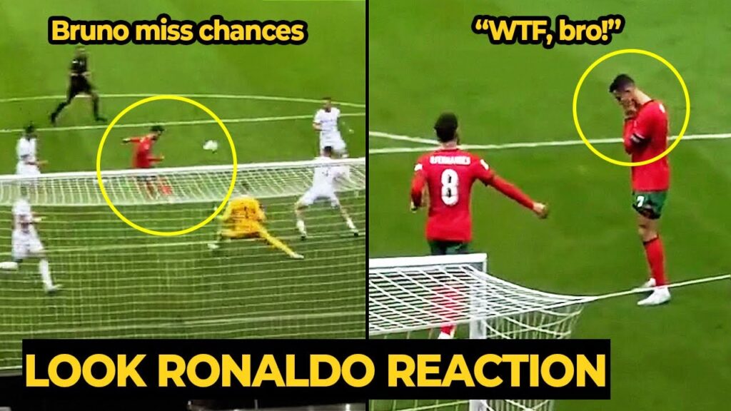 Ronaldo's funny reaction to Bruno Fernandes missing his assist against Poland last night