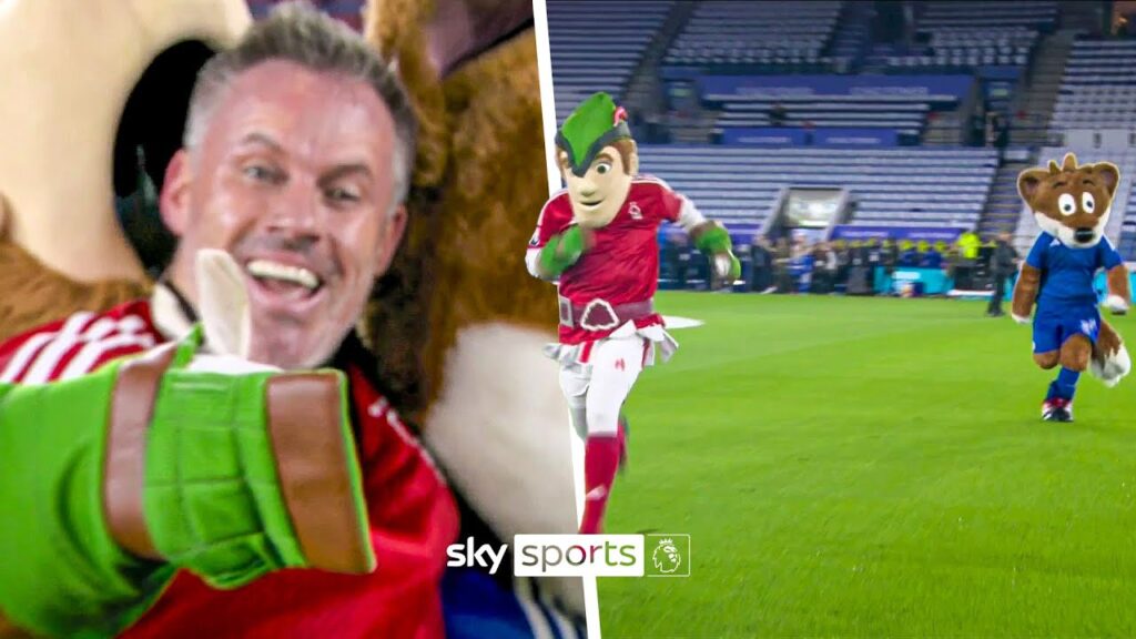 Jamie Carragher wins HILARIOUS East Midlands derby mascot race 🤣💨