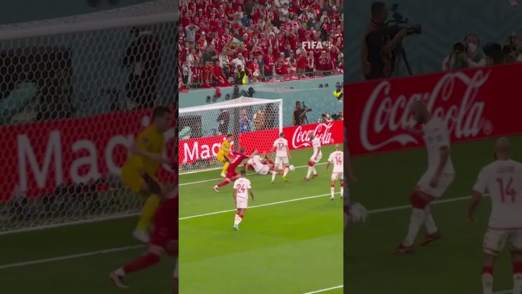 DENIED! Denmark come within inches of scoring vs Tunisia | #ShortsFIFAWorldCup