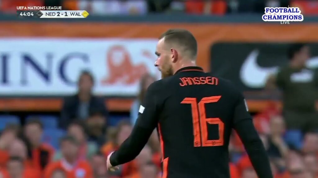 Torversuch von Vincent Janssen fabelhaft, Niederlande-Wales, UEFA Nations League 2022
