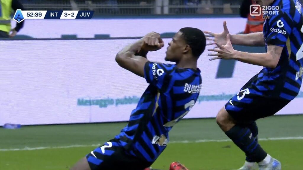Denzel Dumfries Goal,Inter vs Juventus(4-4) Tutti i goal e gli highlights estesi