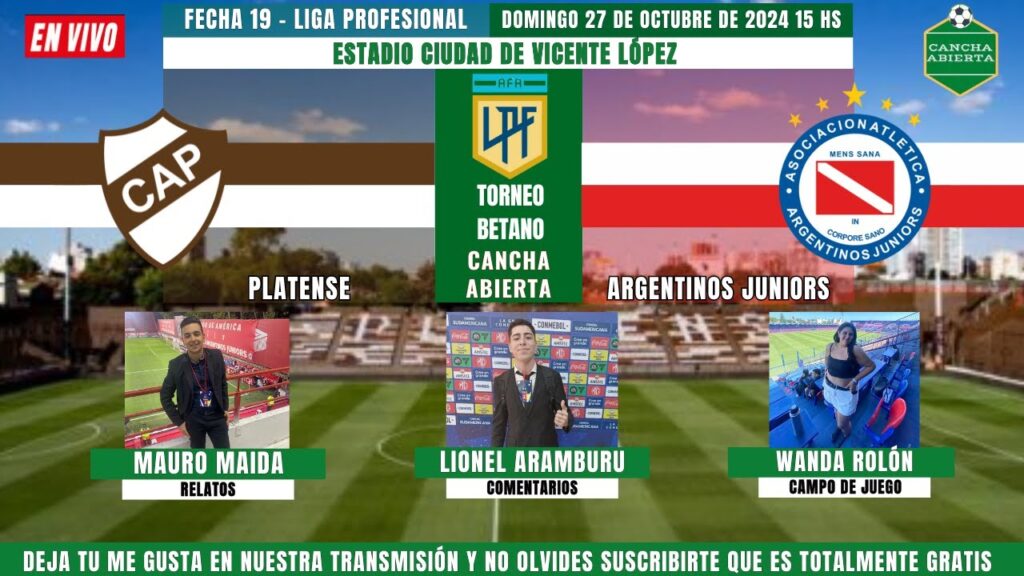 🔴PLATENSE VS ARGENTINOS JRS EN VIVO🔴// LIGA PROFESIONAL 2024🏆⚽️ (FECHA 19). EN VIVO POR C.A🎥🎙!!