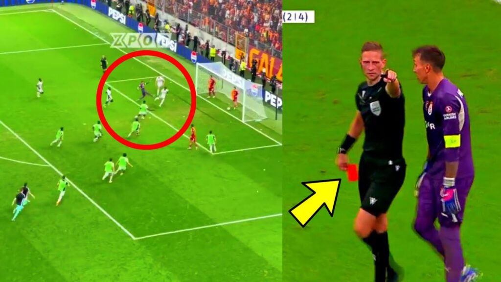 Fernando Muslera Received A Red Card After Hitting Young Boys Player | Galatasaray vs Young Boys 0/1