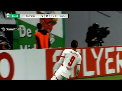 Yussuf Poulsen Goal, RB Leipzig vs FC St. Pauli (4-2) All Goals and Extended Highlights