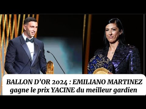 Ballon d’or 2024 : Emiliano Martinez gagne le prix Yacine du meilleur gardien et Jennifer Hermoso …