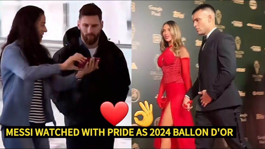 Lionel Messi Celebrates Dibu Martinez's Yashin Award at Ballon d'Or 2024/football news today