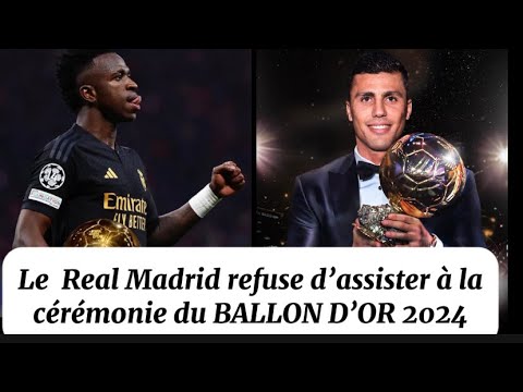 Real Madrid boycotte la cérémonie du ballon d’or 2024 parceque Vinicius Jr n’a pas remporté, Rodri …