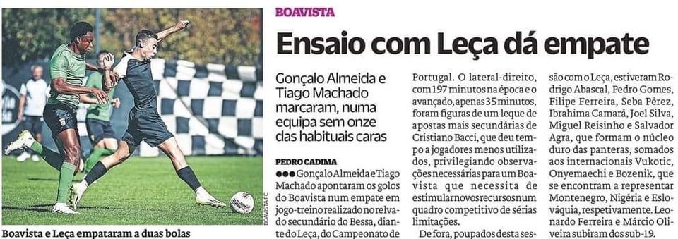 Boavista na imprensa desportiva - 14/10/2024