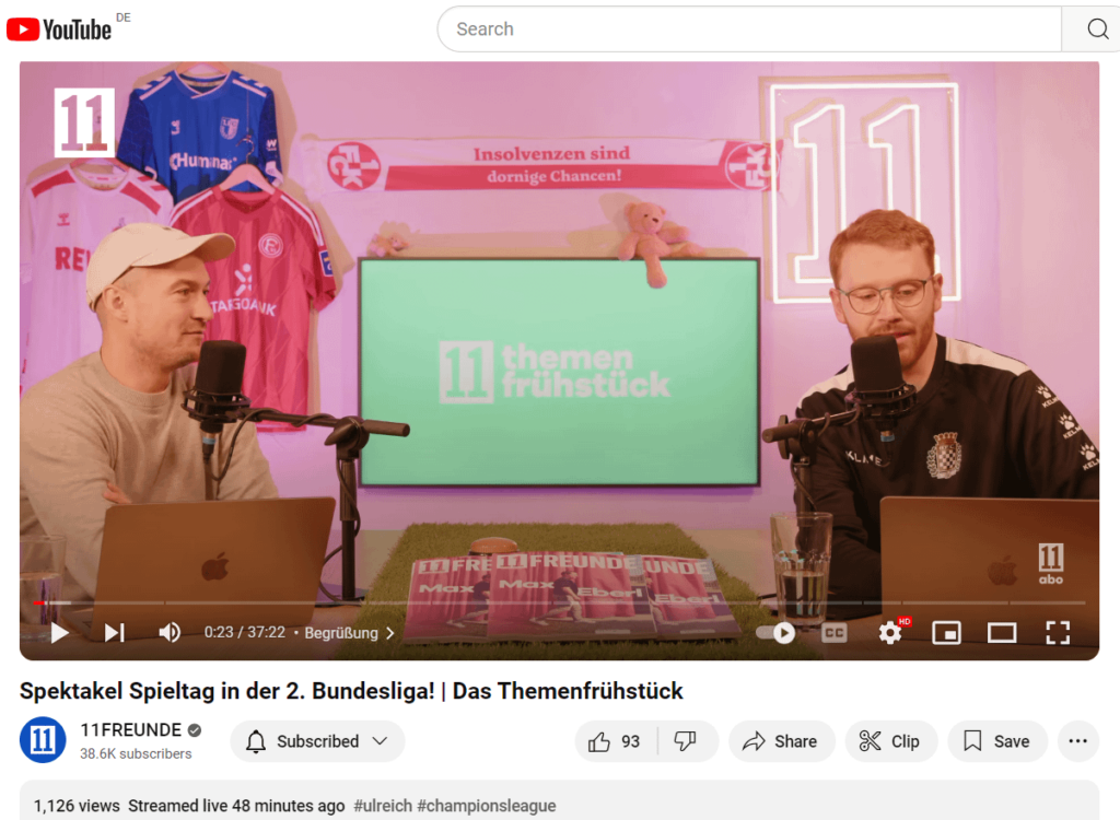 Hoje no podcast alemão que costumo ouvir sobre a 2.Bundesliga (11Freunde)
