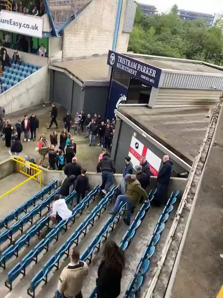 It would seem that Millwall fans failing to find any opposition fans wanting a fight decided to turn on each other