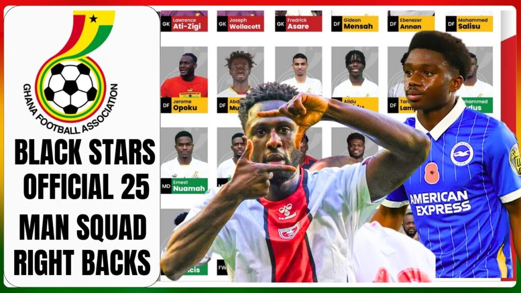 Black Stars 25 Man Squad Otto name right backs,Tariq lamptey, Alidu seidu +Accra sports stadium host