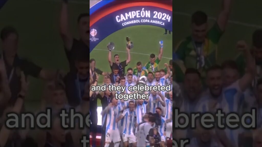 Messi Shares the Spotlight ✨🏆 | Honoring Di María & Otamendi's Last Copa 🇦🇷💙 #football #messi