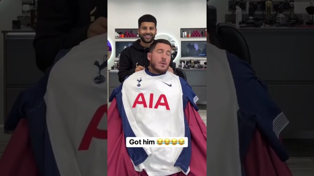 Eden Hazard’s reaction is ICONIC (via @A Star Barbers/TT)