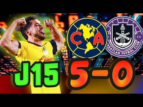 Mazatlán 0-5 América Jornada 15 Liga MX Apertura 2024 Las águilas Encantan Goleada Henry Martín 🦅🏆⚓