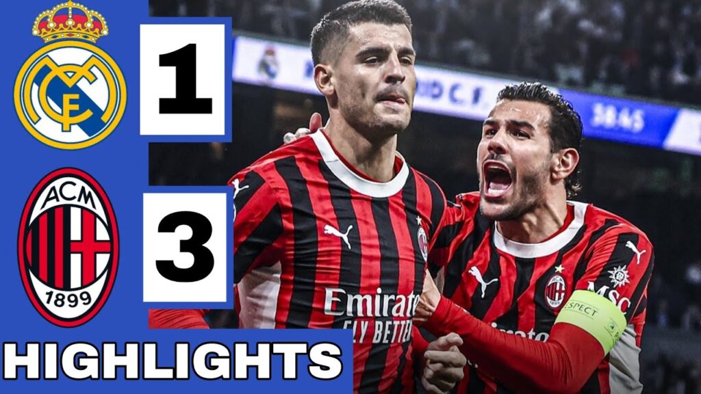 🔴Real Madrid vs AC Milan (1-3) Extended HIGHLIGHTS | UEFA Champions League