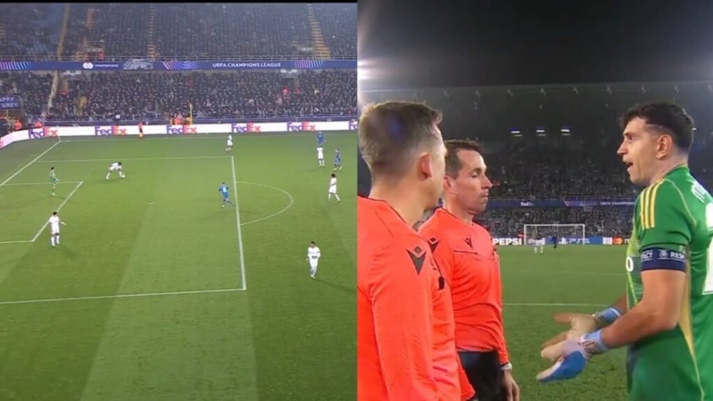 Emiliano Martinez angry reaction on Referee decision Tyrone Mings mistake of Hans Vanaken Penalty