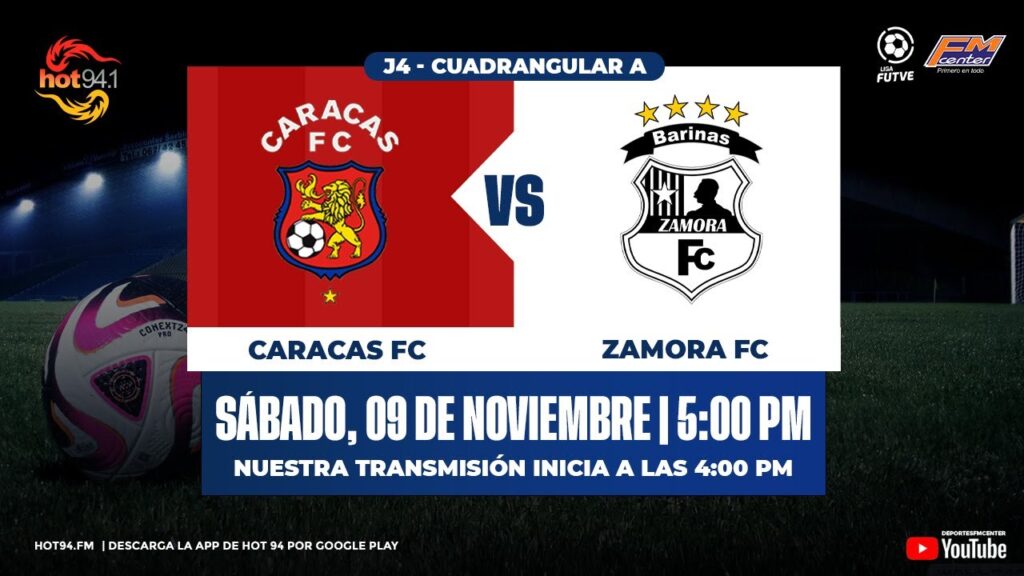 🎙🔴CIRCUITO OFICIAL⚫EN VIVO: CARACAS FC VS ZAMORA FC | J4 | FASE FINAL | FUTVE 2024