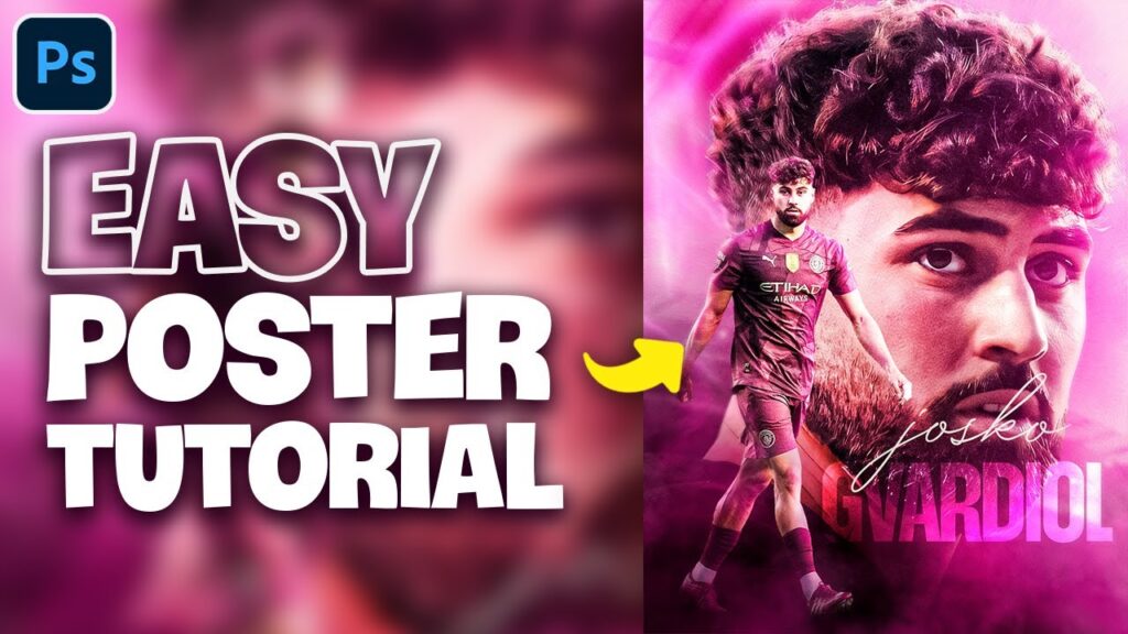 Photoshop Tutorial - Football Poster Design - Gvardiol  -  Simple Design