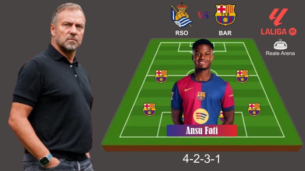 ✅ REAL SOCIEDAD VS BARCELONA 🔥 BARCELONA PREDICTED LINE UP WITH ANSU FATI 🔥 LA LIGA MATCH WEEK 13