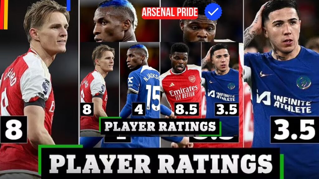 🚨Arsenal player ratings vs Chelsea | #chelsea  Vs #arsenal  1:1