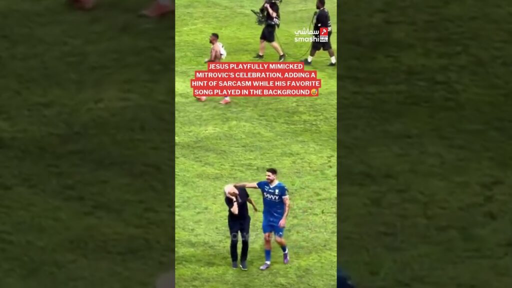 Jesus playfully mimicked Mitrovic's celebration #alhilal #mitrovic #saudiproleague #saudiarabia