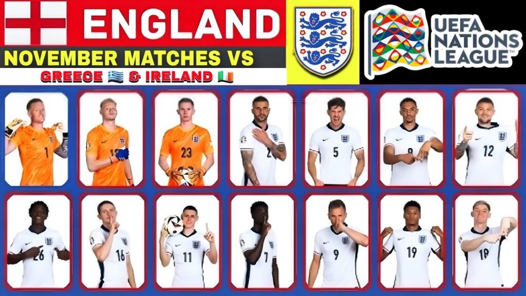 England's Official Squad for November Matches of The UEFA Nations League 2024/25