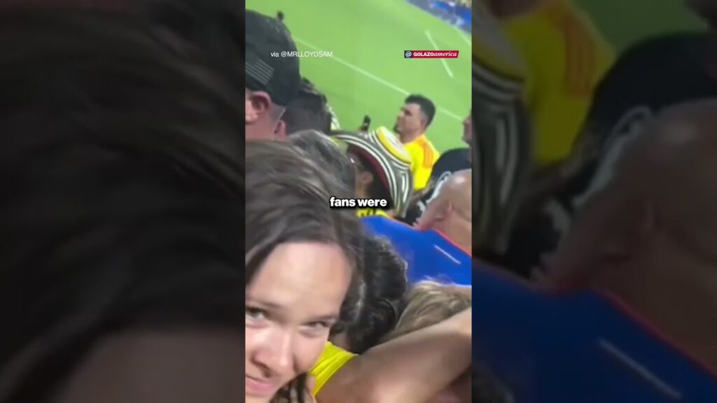 Darwin Nunez was caught in the fight between Uruguay players and Colombian fans!