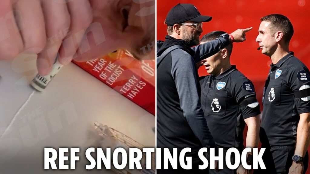 Moment scandal-hit Prem ref David Coote snorts white powder in shocking video during Euro 2024
