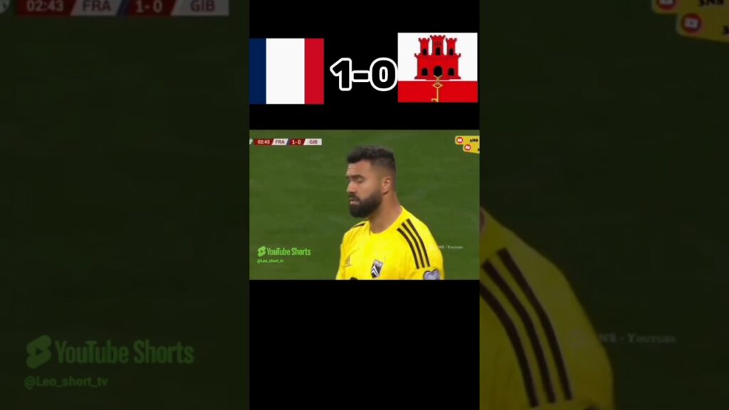French 🇫🇷 14 vs 0🇬🇮Gibraltar #footballviralshorts