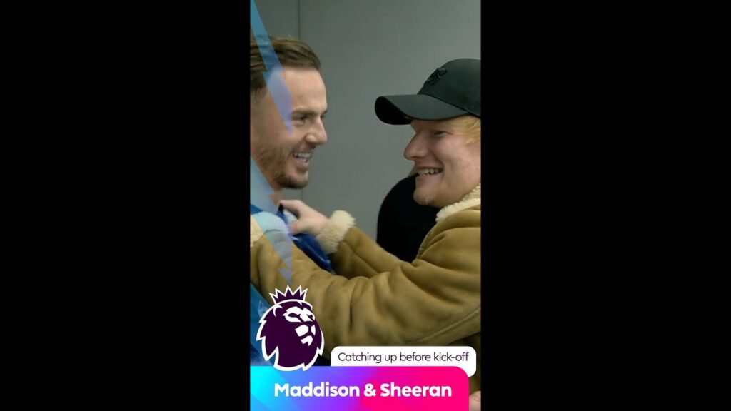 Ed Sheeran and James Maddison caught up before the Tottenham and Ipswich match!