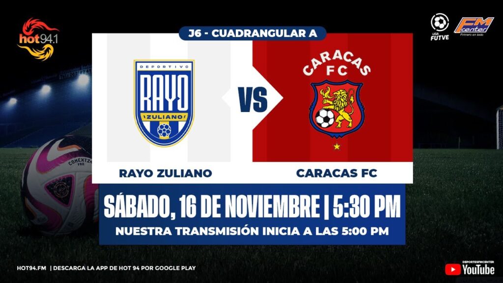 🎙🔴CIRCUITO OFICIAL⚫EN VIVO: DVO RAYO ZULIANO VS CARACAS FC | J6 | FASE FINAL | FUTVE 2024