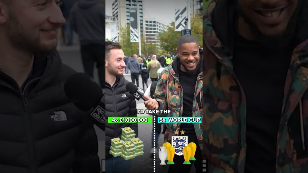 Would English fans rather win £1 million or watch England win a World Cup? 💸🏆
