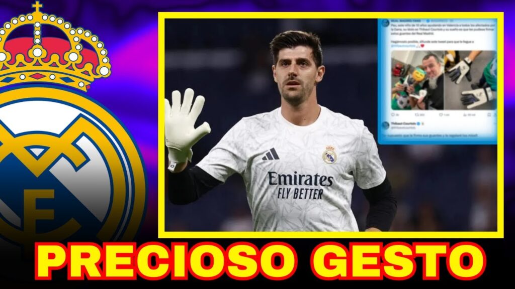 EL PRECIOSO GESTO DE COURTOIS CON UN NIÑO MADRIDISTA QUE HA IDO A VALENCIA A AYUDAR POR LA DANA