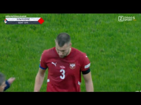 Strahinja Pavlović Red Card, Serbia vs Denmark (0-0) Match Highlights, Strahinja Pavlović Sent Off