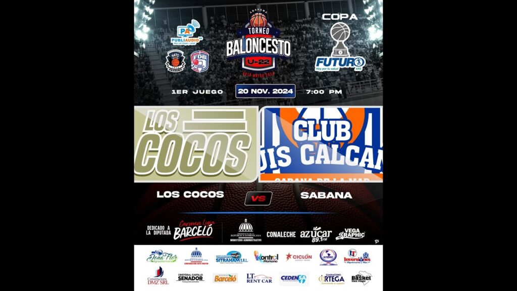 LOS COCOS VS CLUB CALCAÑO TORNEO DE BALONCESTO U-22