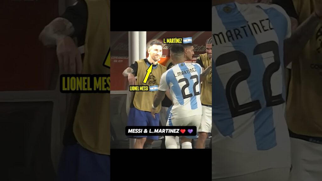 Lautaro Martinez fights for Messi
